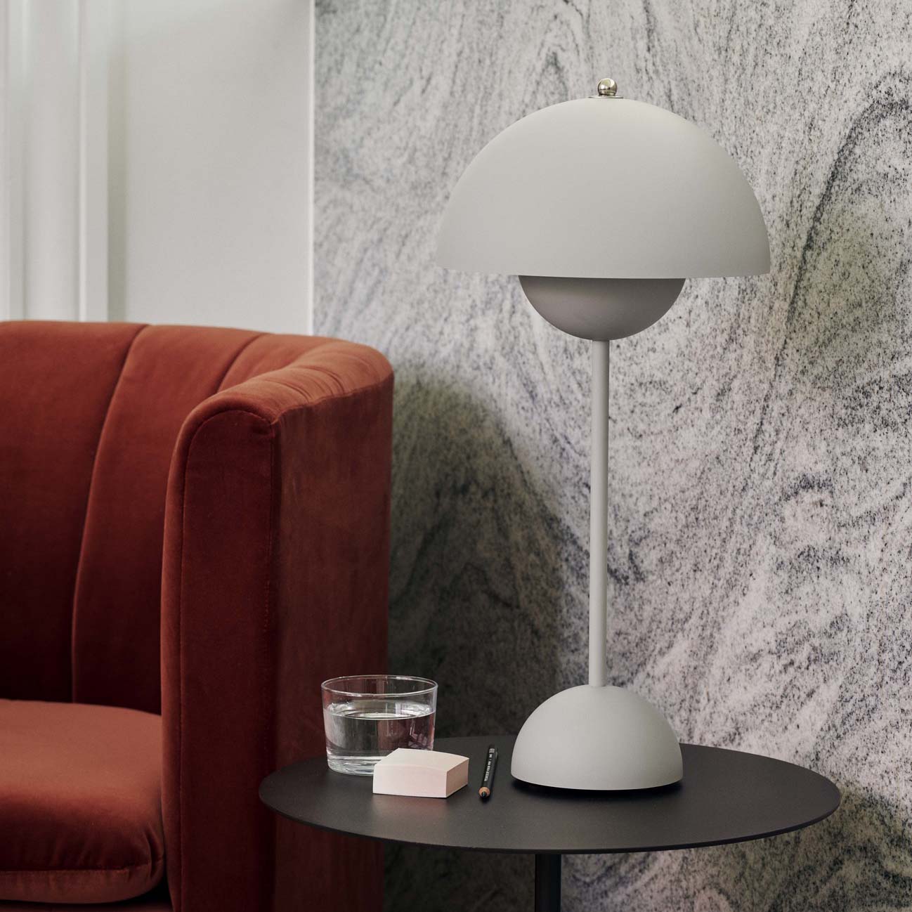 &Tradition, Flowerpot Table Lamp VP3, Matte White, Table / Task, Verner Panton