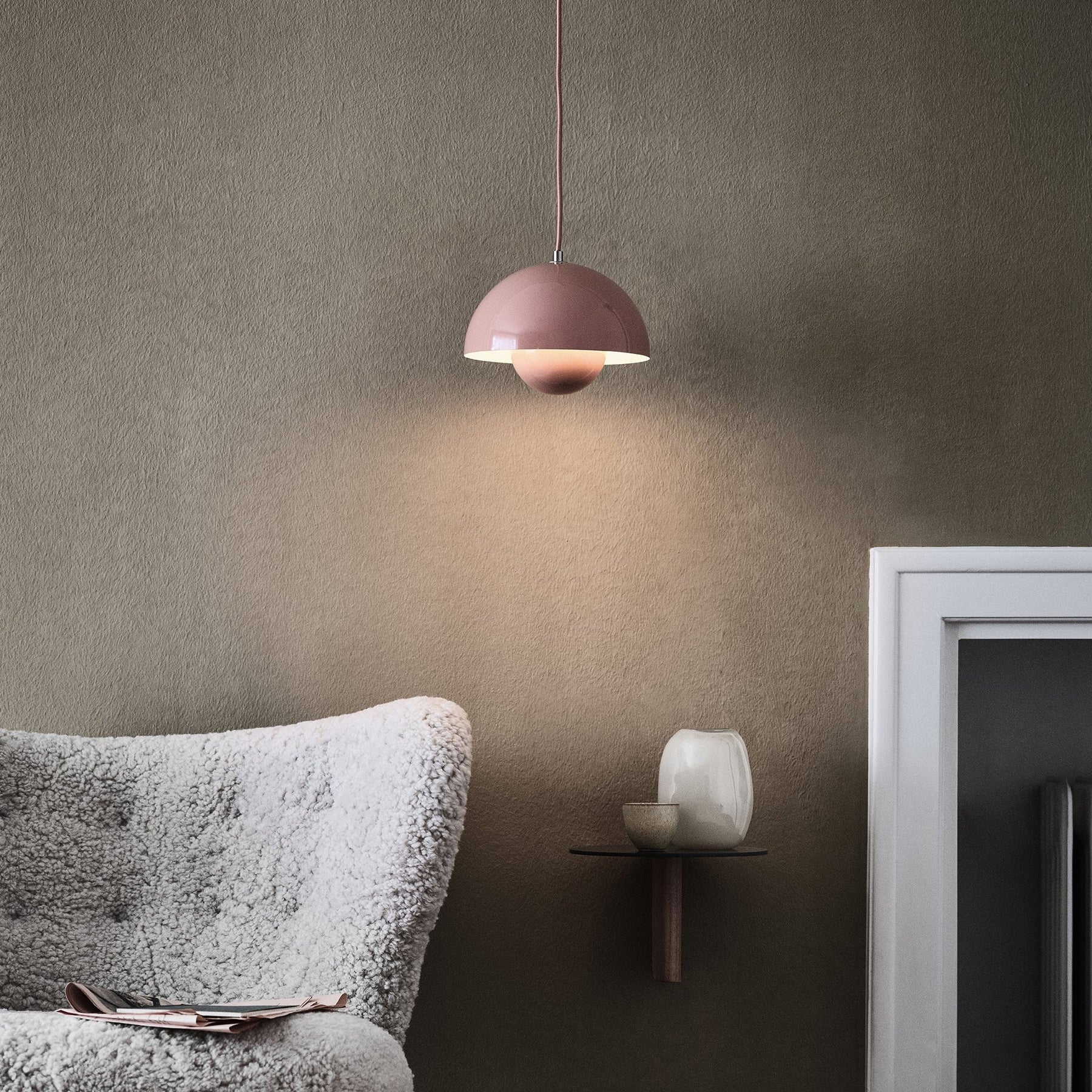 &Tradition, Flowerpot Pendant VP1, Light Matte Grey, Pendant, Verner Panton