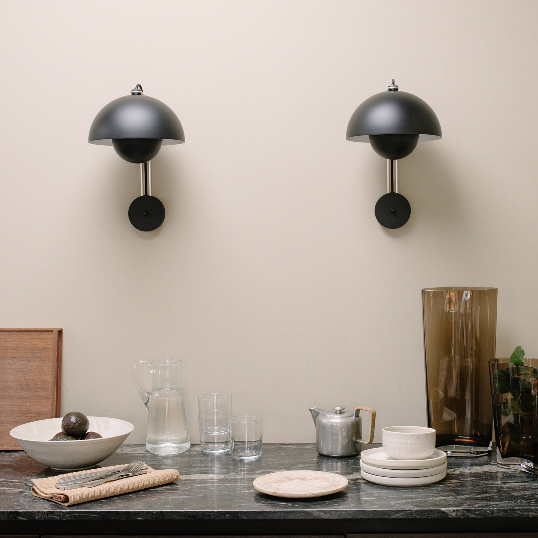 &Tradition, Flowerpot Wall Lamp VP8, Beige Red, Wall / Sconce, Verner Panton