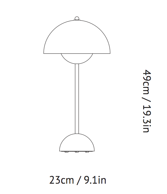 &Tradition, Flowerpot Table Lamp VP3, Red Brown, Table / Task, Verner Panton