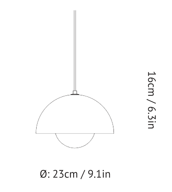 &Tradition, Flowerpot Pendant VP1, Vermillion Red, Pendant, Verner Panton